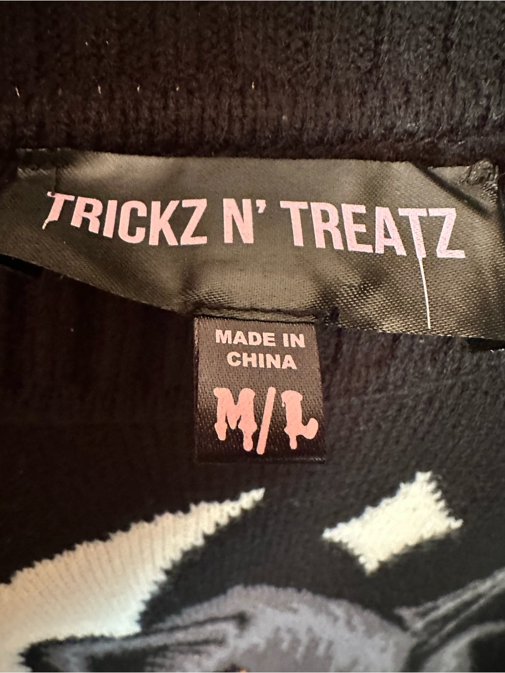 Black Halloween Cat Pumpkin Knit Sweater for Women - Picture 6 of 7